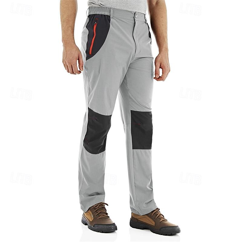 Men's Hunting Pants Hiking Pants Outdoor Pants Zipper Pocket Color Block Waterproof UV Protection Outdoor Daily Streetwear Sports Fashion Dark Blue Beige2