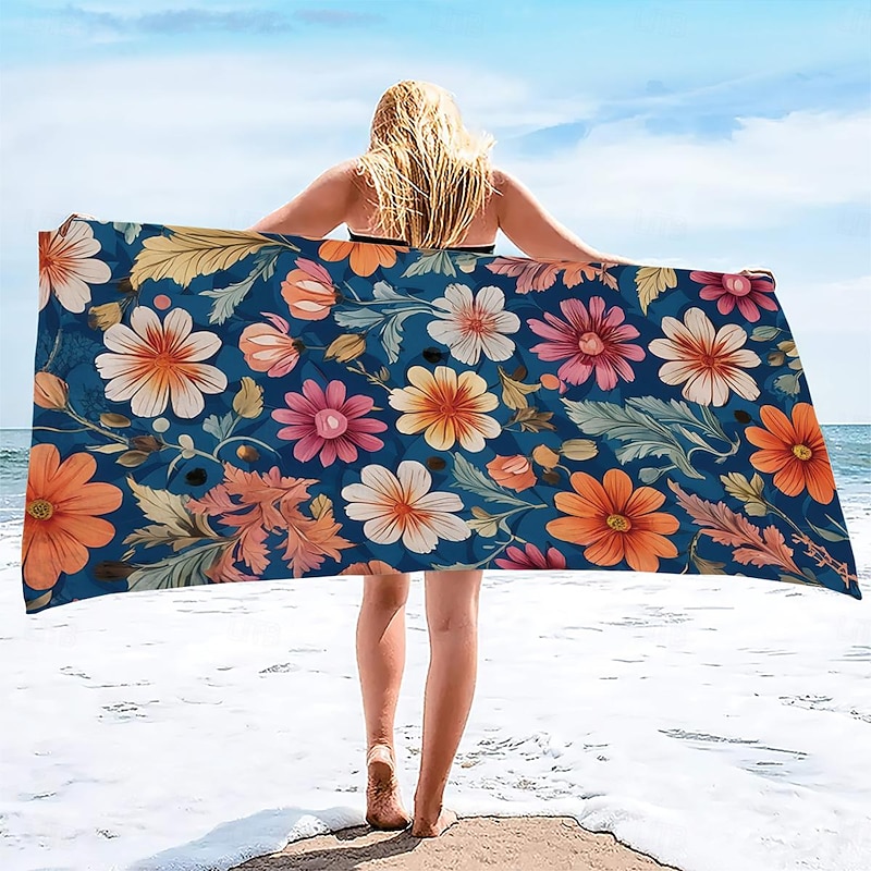 Oversized Beach Towel 100% Micro Fiber 35"x70", Large Swim Towel for Teens and Adults, Quick-Dry, Absorbent, Soft, Versatile for Travel, Bath and Pool Holiday Gift 160x80cm2