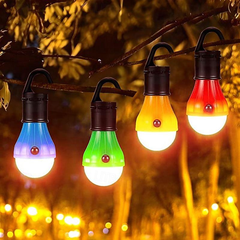 4pcs Camping Lanterns Portable LED Outdoor Waterproof Tent Lights 50LM Waterproof Camping for Backpacking Hiking Fishing Emergency Hanging Light Lightweight3
