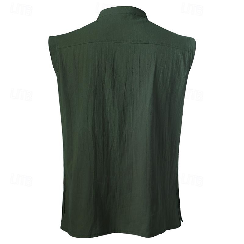 Medieval Renaissance 17th Century Shirt Tunic Knight Ritter Viking Celtic Knight Drawstring Solid Color Fancy Dress Men's Pirate Halloween Carnival Casual Daily Wear Renaissance Fair Adults' Shirt2