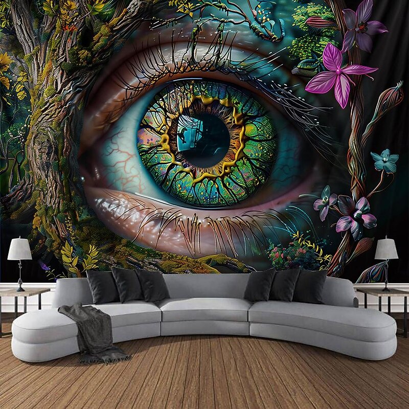 Fantasy Trippy Eye Graffiti Hanging Tapestry Wall Art Large Tapestry Mural Decor Photograph Backdrop Blanket Curtain Home Bedroom Living Room Decoration 15