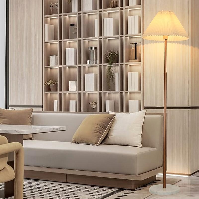 Simple Wood Modern Nordic Solid Wood Apartment House Indoor Floor Lamp Fabric Shade E27 Bedside Lamp Wood Dark Wood4