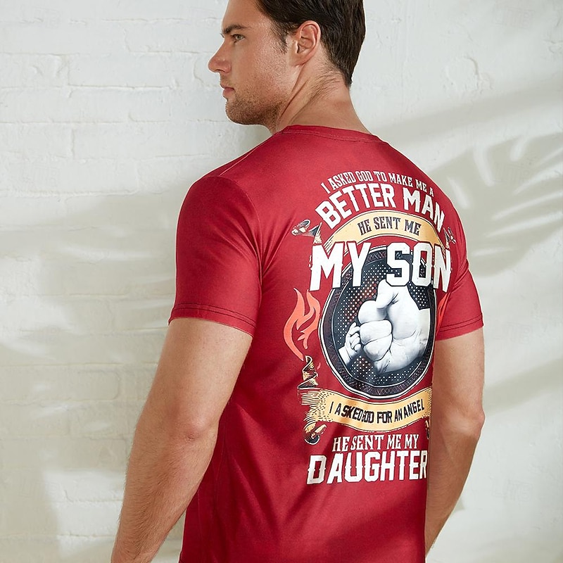 Men's Graphic Letter Hand T Shirt Short Sleeve T shirt 3D Print Crew Neck Shirt Vintage Fashion Designer Outdoor Daily Sports Black Red Navy Blue Spring & Summer Clothing Apparel S M L XL 2XL 3XL3