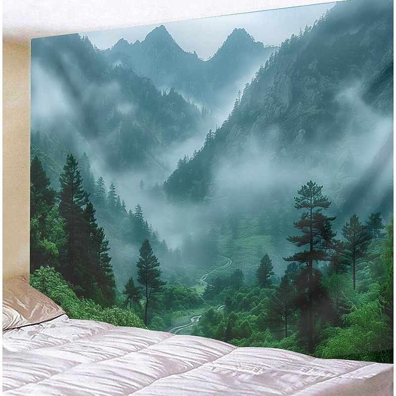 Forest Landscape Beam Hanging Tapestry Wall Art Large Tapestry Mural Decor Photograph Backdrop Blanket Curtain Home Bedroom Living Room Decoration 23