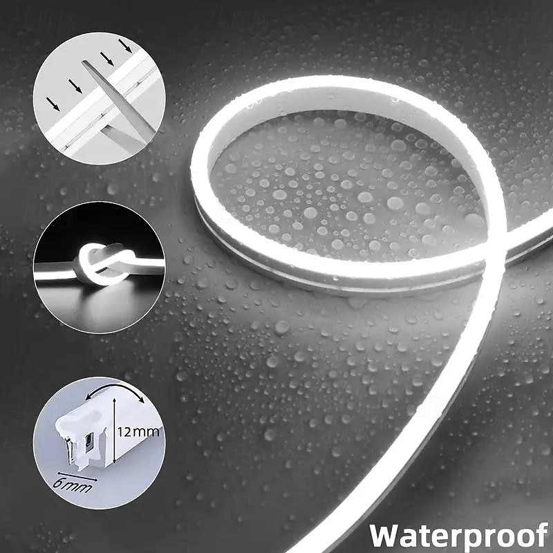 1pc Flexiable Neon Light Battery Operated LED Strip Light 120 LED Beads, LED Neon Lamp with AAA Battery Powered for Mirror, Bathroom, Kitchen, Wardrobe and Ceiling Decoration 1/2/3M4