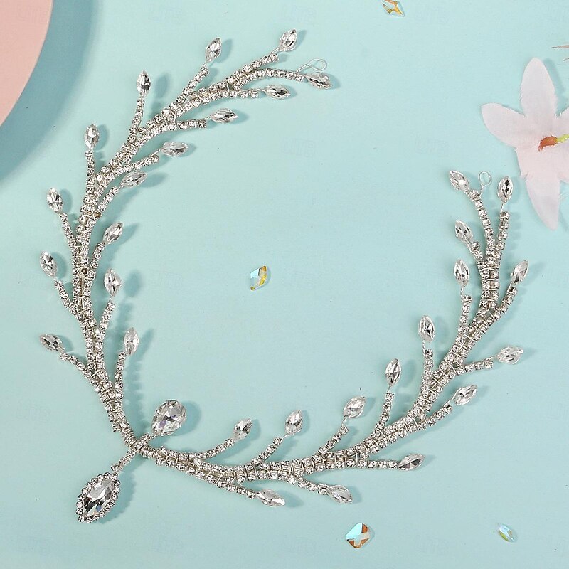Crown Tiaras Headbands Headpiece Rhinestone Alloy Wedding Cocktail Luxury Retro With Rhinestone Crystals Headpiece Headwear3