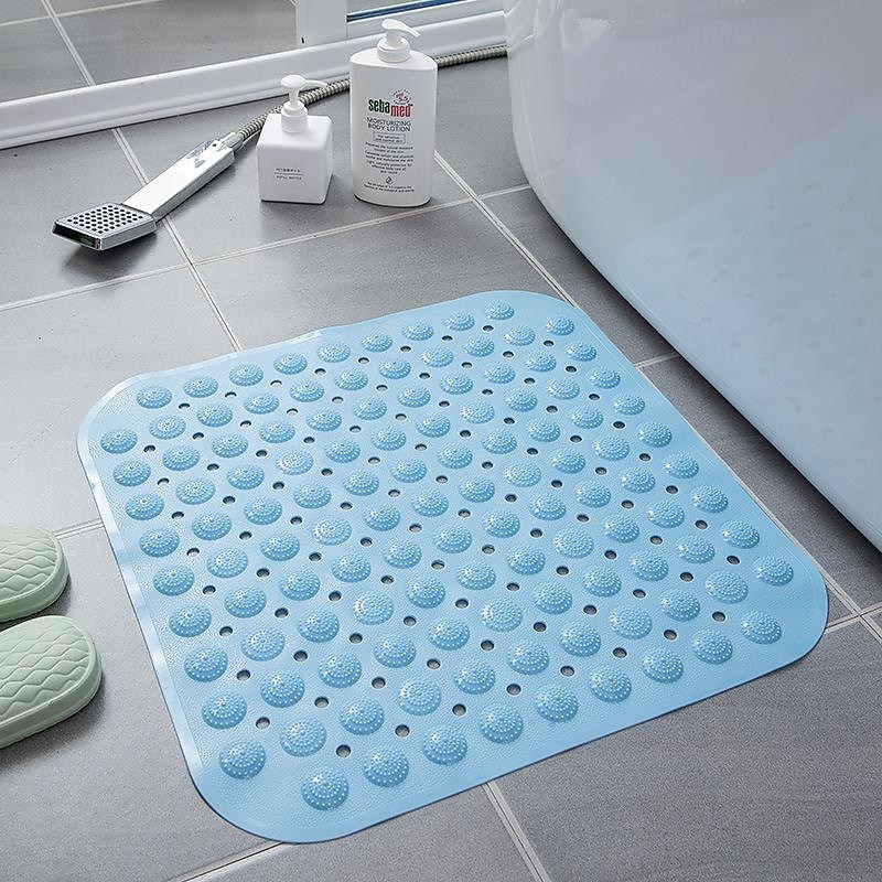 Shower Mats Rubber Shower Mat with Drain Hole - Non-Slip Bathtub Mat for Bathroom, Anti-Mildew, Quick-Drying, Comfortable and Safe for Kids and Elderly