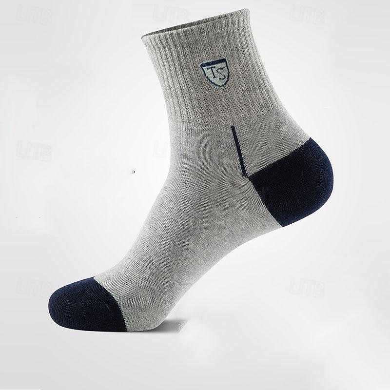 Men's 5 Pack Multi Packs Socks Crew Socks Running Socks Casual Socks Rainbow Color Color Block Sports & Outdoor Daily Vacation Basic Medium Spring Fall Fashion Casual3