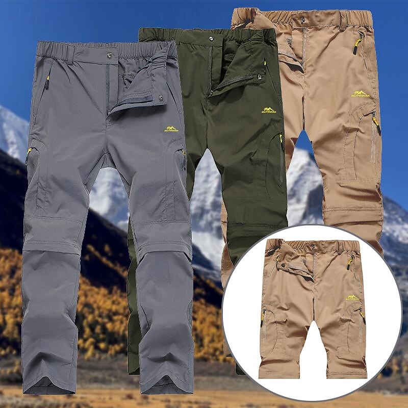 Men's Hunting Pants Hiking Pants Outdoor Pants Zipper Pocket Detachable Design Plain Waterproof UV Protection Outdoor Daily Streetwear Sports Fashion Black Army Green