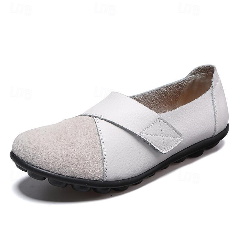 Women's Slip-on Loafers Round Toe Comfy Flat Shoes Casual Faux Leather Flats3