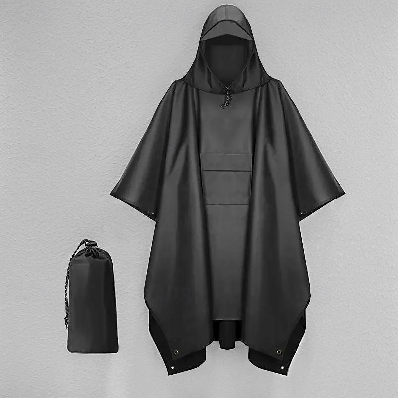 Unisex Hiking Raincoat Outdoor 3 In 1 Waterproof Lightweight Rip-resistant Hiking Outfits Hiking Clothes Spring Autumn / Fall Hoodie Raincoat Rain Poncho PU Leather Solid Color Black Yellow Pink