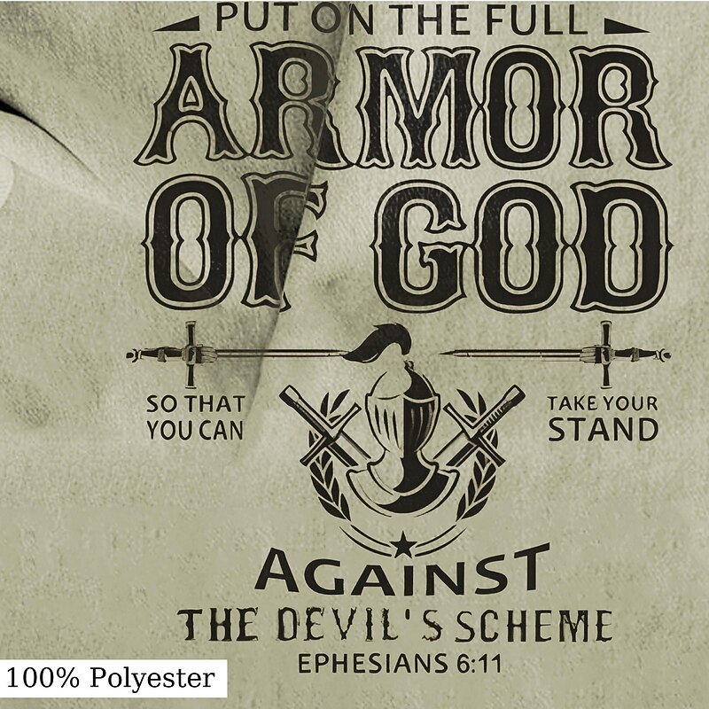 Men's Graphic Shorts "Put On The Full Armor Of God" Ephesians 6:11 Religious Quote Drawstring Casual Pockets3