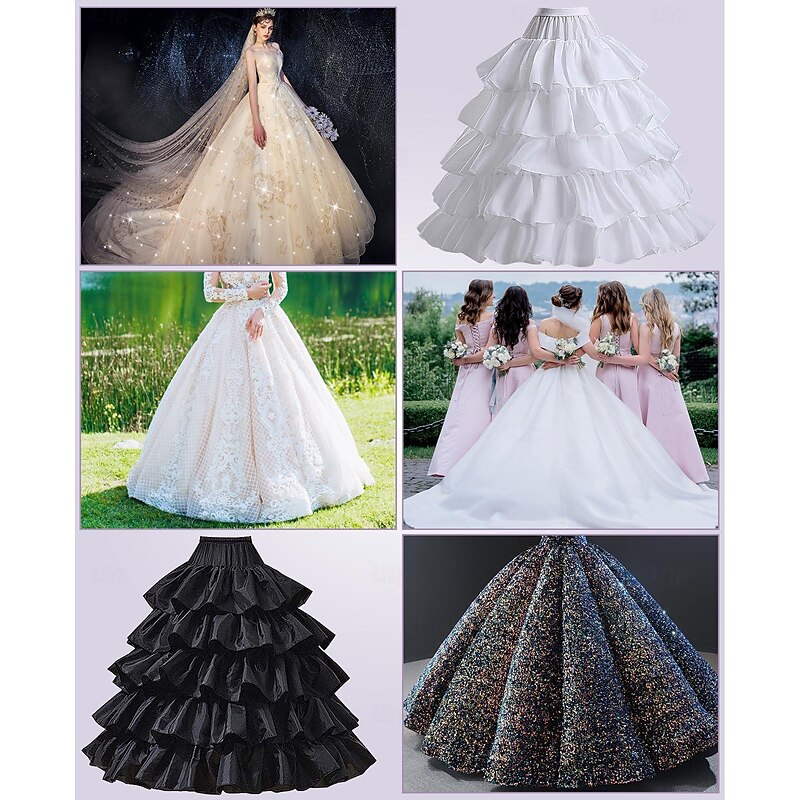 Petticoat Hoop Skirt Under Skirt Crinoline Slips for Ball Gown Princess Bride Bridal Rococo Victorian Renaissance Women's Performance Wedding Party Petticoat 10