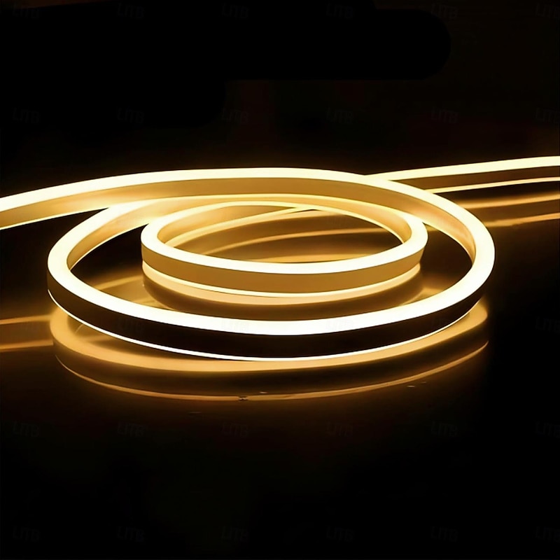 Waterproof LED Neon Light 5-25M/16-90ft Various Colors of Neon Light Strip Pool Light Strip and Plug-in Neon Light Strip Suitable for Bedrooms Kitchens Balcobalconies Outdoor Courtyards 220V4