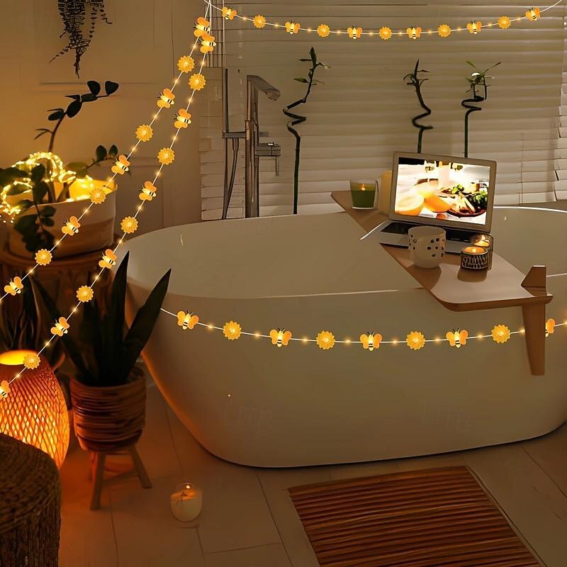 Elegant Wedding Party Reception 1pc Bee Sunflower String Lights – Fairy Lights for Bedroom Spring & Festival Decorations3