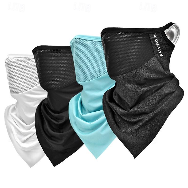 WOSAWE Neck Gaiter Neck Tube Bandana Sports Scarf Face Mask Anti-Insect Dust Proof Lightweight Soft Comfortable Bike / Cycling Black White Blue for Men's Women's Adults' Traveling Mountaineering