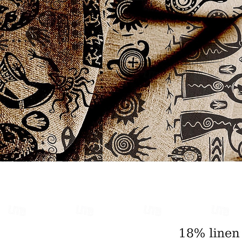 Men's Shirt Linen Shirt Retro Shirts Vintage Shirt Ethnic Shirt Daily Blue Green khaki Short Sleeve Turndown Summer Spring Clothing Apparel3