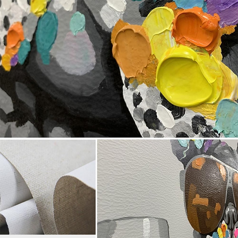 Mintura Handmade Gog Oil Paintings On Canvas Large Wall Art Decoration Modern Abstract Animal Picture For Home Decor Rolled Frameless Unstretched Painting3