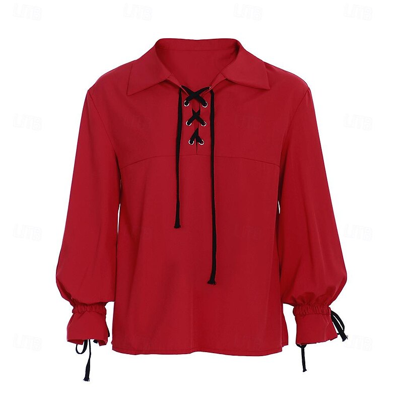 Victorian Medieval Renaissance Blouse / Shirt Pirate Viking Fancy Dress Men's Celtic Pirate Halloween Carnival Masquerade Performance LARP Ren Faire Adults' Shirt2