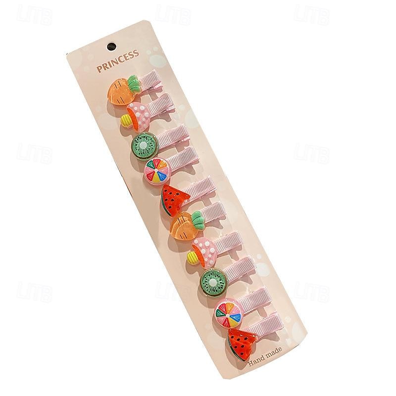 10pcs Kids Girls' Hair Accessories Party Halloween Floral 13# Ball Animal 10-piece Set 10# Grape Pumpkin 10-piece set2