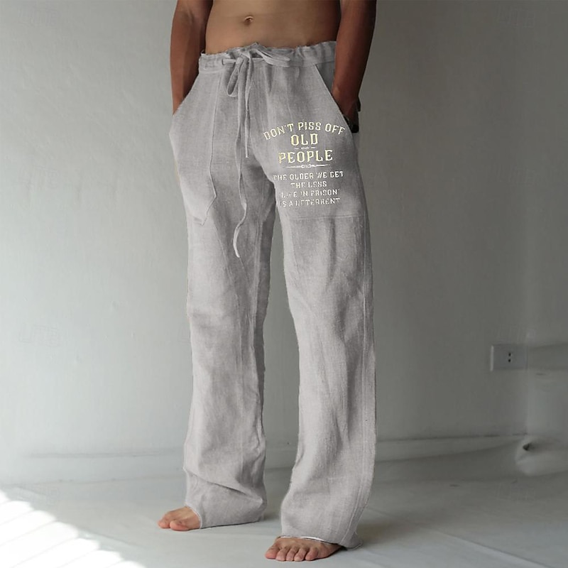 Men's Letter Graphic Prints Trousers Summer Pants Beach Pants Mid Waist Streetwear Hawaiian Designer Casual Daily Holiday Elastic Waist 3D Print Drawstring Spring & Summer 3D Print Blue Green Gray3