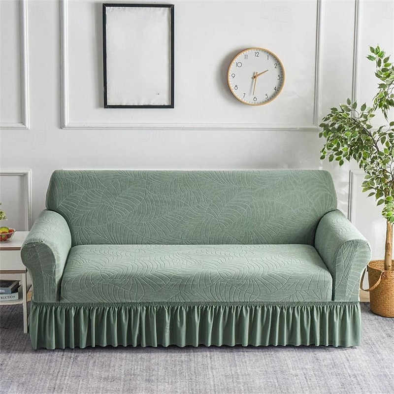 Tree Leaf High Elastic Jacquard Sofa Skirt Edge Sofa Cover Full Coverage Integrated Sofa Cover for Living Room Home3