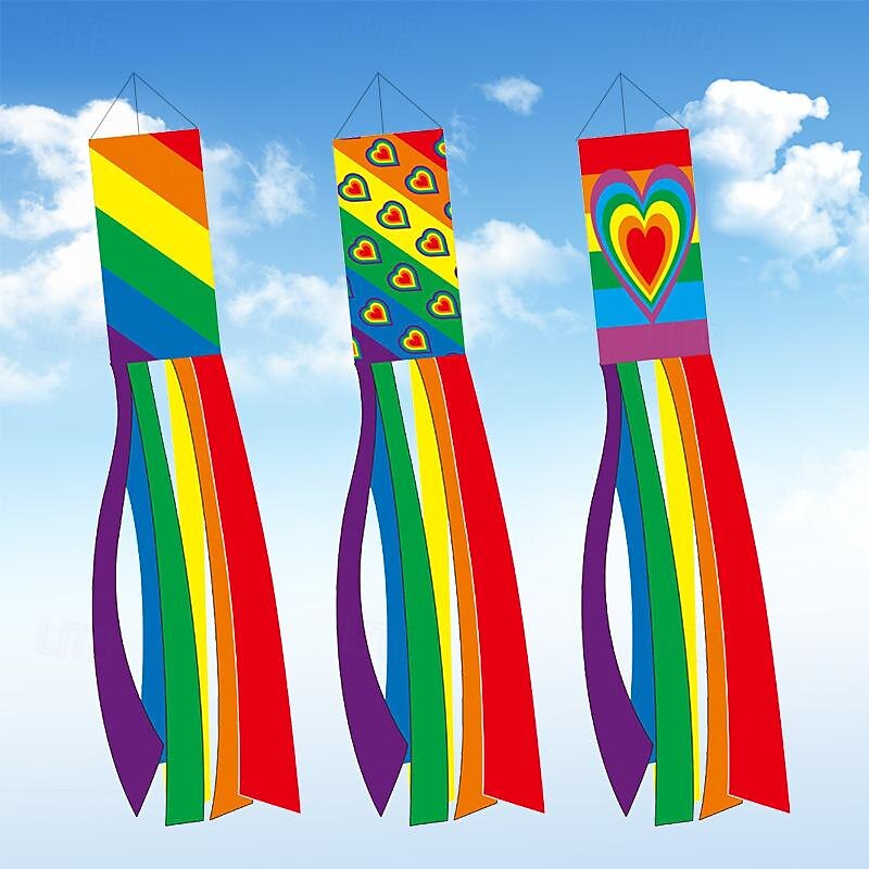 Pride Rainbow Wind Tube Flag Wind Direction Bag Flag Outdoor Courtyard Flag