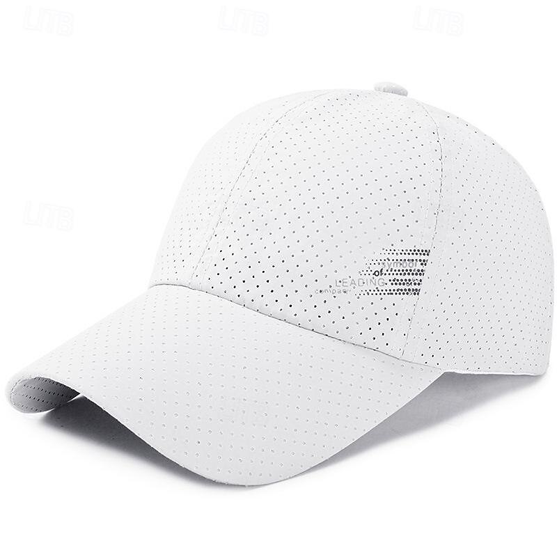 Men's Baseball Cap Sun Hat Trucker Hat Black White Polyester Fashion Casual Street Daily Plain Adjustable Sunscreen Breathable