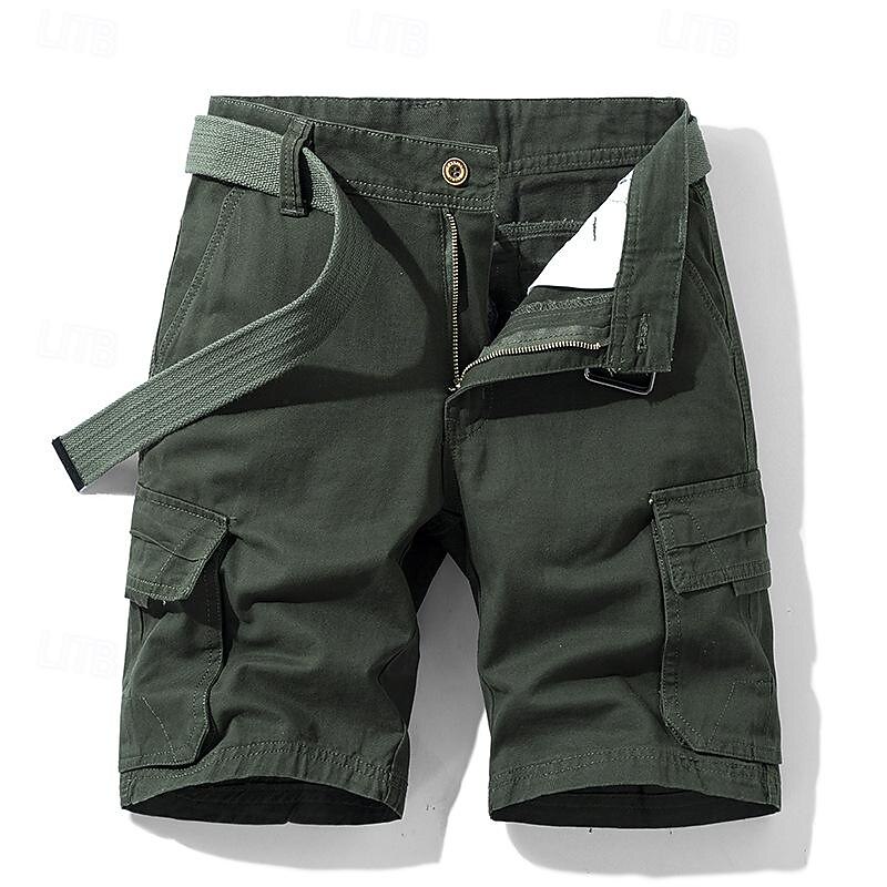 Men's Tactical Shorts Cargo Shorts Shorts Buttons Pocket Plain Wearable Short Outdoor Daily Camping & Hiking Fashion Classic Black Army Green3