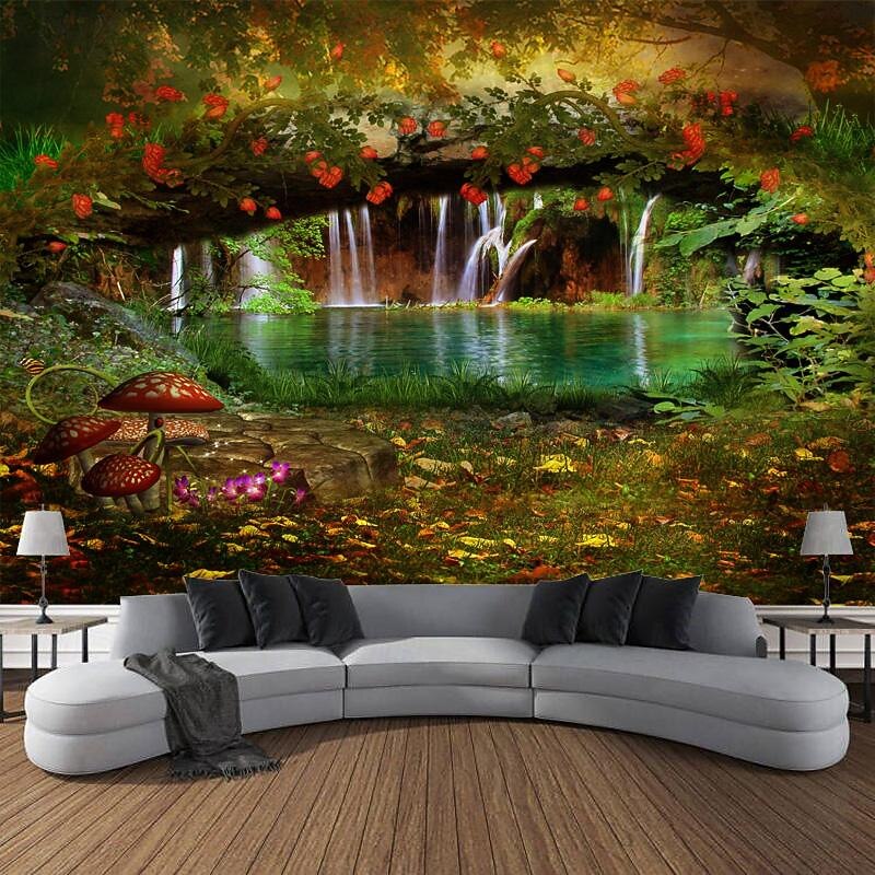 Trippy Forest Path Hanging Tapestry Wall Art Large Tapestry Mural Decor Photograph Backdrop Blanket Curtain Home Bedroom Living Room Decoration4
