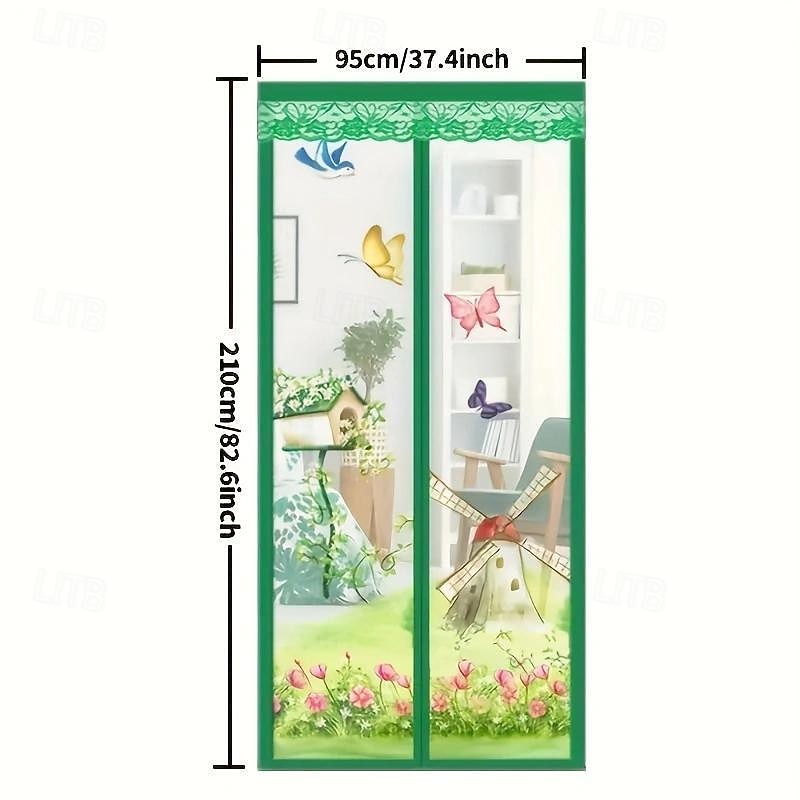 Garden Windmill Magnetic Screen Door Mesh Screen Door Fly Insect Door Screen Curtain Mosquito for Balcony Sliding Doors Living Room Children's Room4