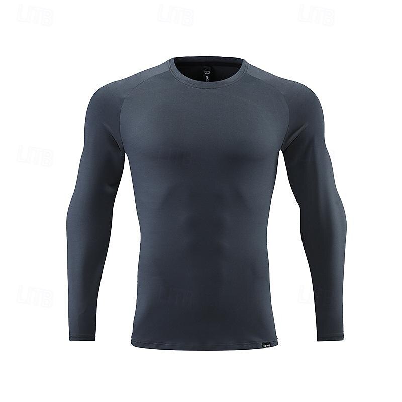 Men's Sun Protection T-shirts Long Sleeve Shirt Crew Neck Long Sleeve Vacation Sports & Outdoor Going out Casual Daily Quick dry UPF 50+ Sweat wicking Breathable Plain Black White Activewear Polyester4