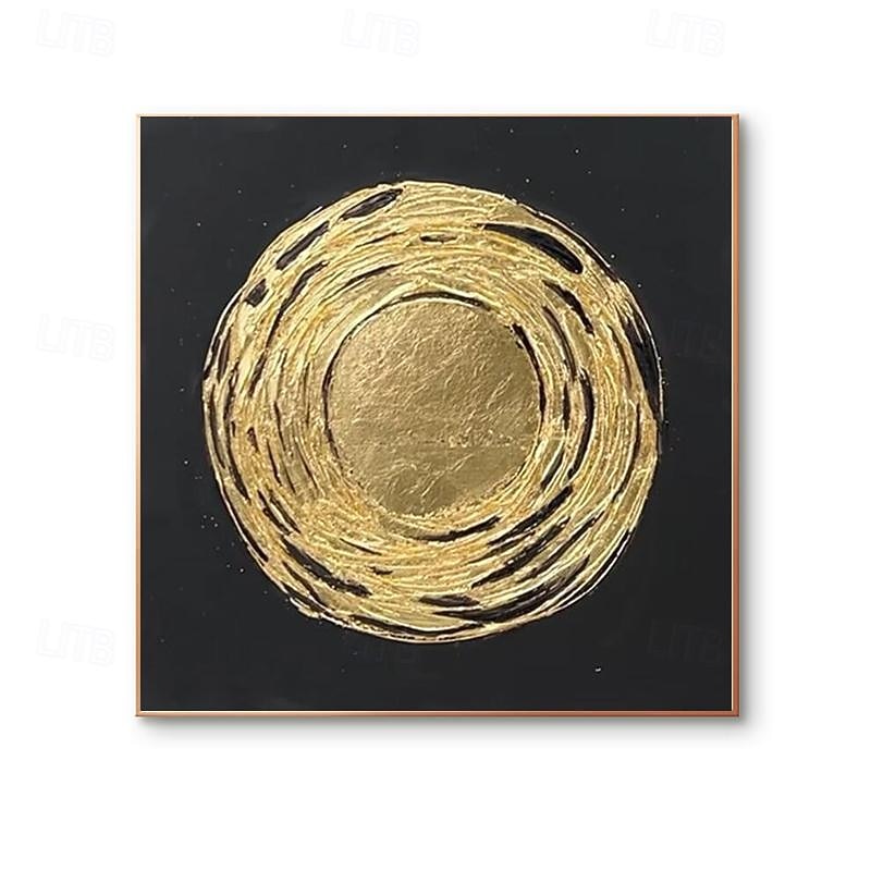 Hand Painted Modern Canvas Circle Gold Foil Abstract Pattern Nordic Abstract Wall Art Home Decor Module Living Room Nordic Home Decor Painting Home Decor Stretched Frame Ready To Hang Or No Frame