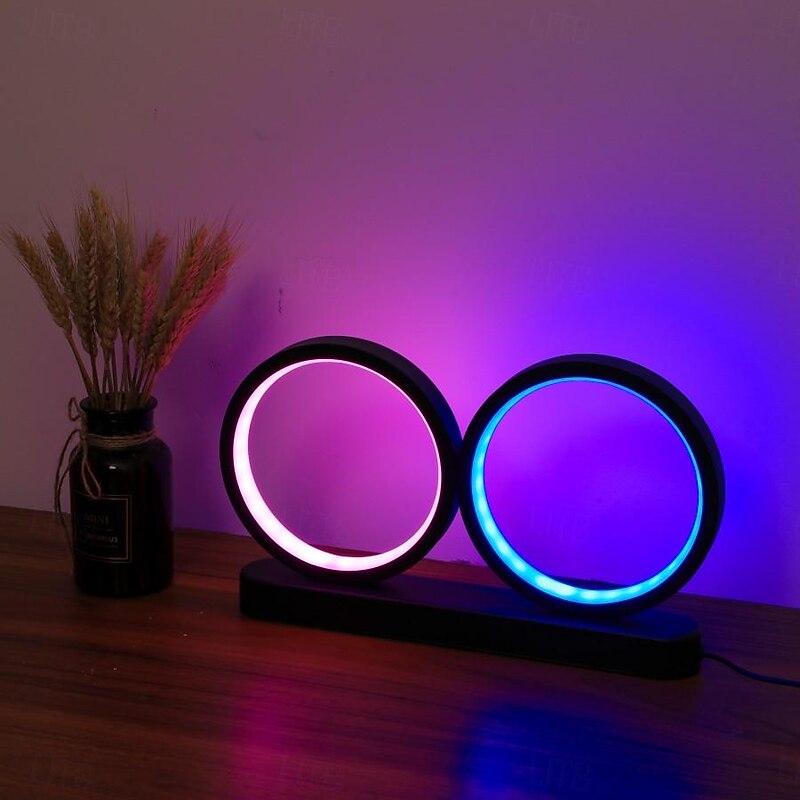 RGB Circle LED Table Lamp Minimalist Nordic Modern Decorative LED Desk Lamp for Living Room Bedroom LED colorful Lamp4