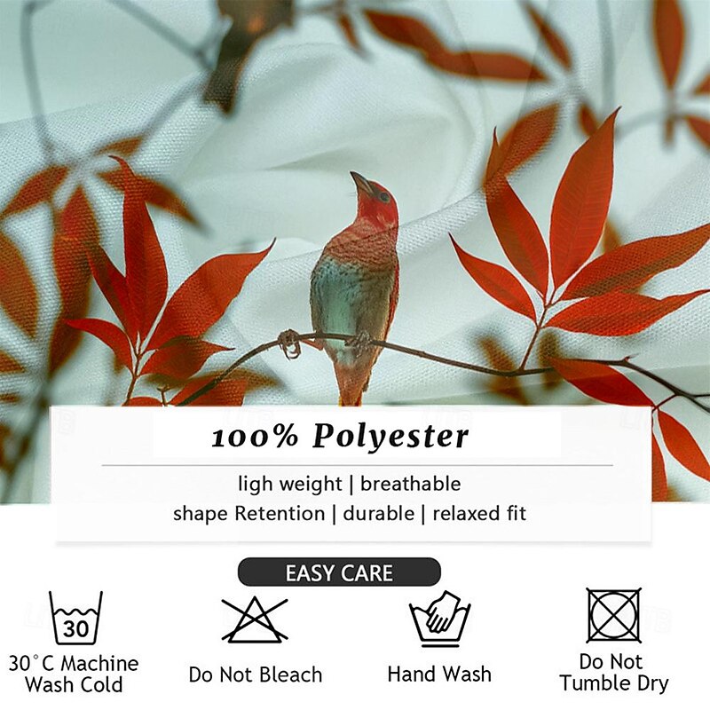 Men's Bird Maple Leaf Tropical Plants Summer Hawaiian Shirt Aloha Shirt Short Sleeves Shirt Turndown Hawaiian Resort Outdoor Vacation Street Green S M L3