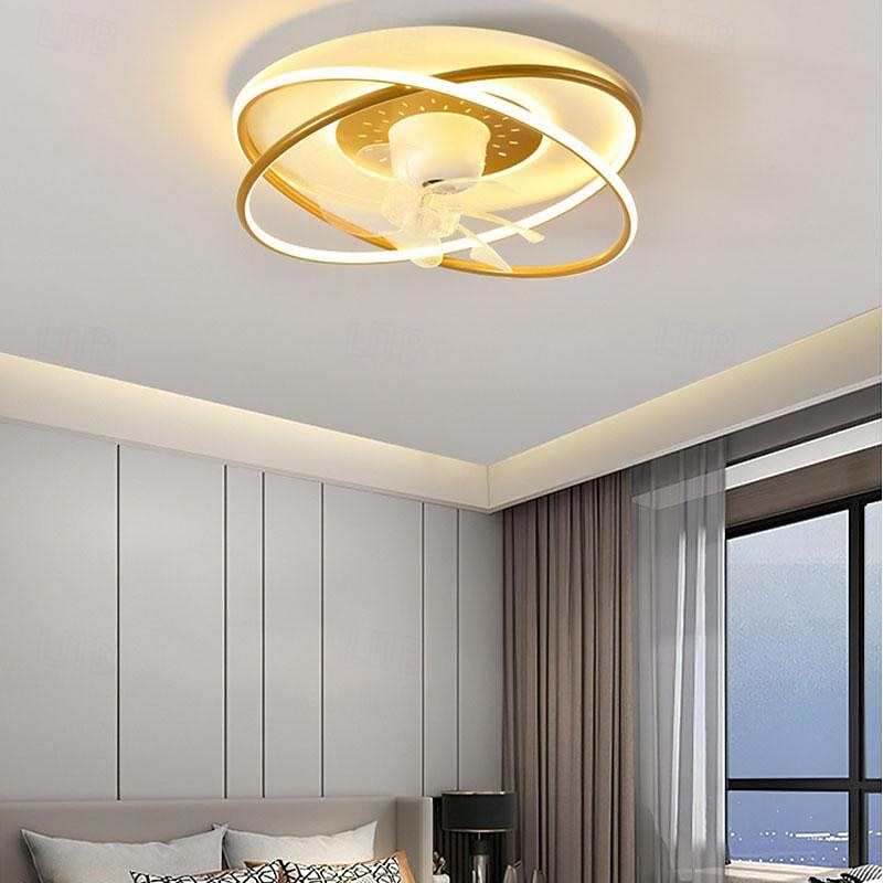 Ceiling Fans with Lights Dimmable with Remote Control Flush Mount Indoor Ceiling Fan,50cm Smart 3 Colors 6 Speeds Reversible4