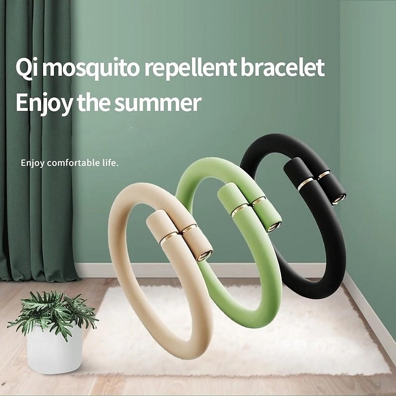 Mosquito Repellent Wristbands - Silicone Anti-Mosquito Bracelets for Adults, Couples, and Children with 6 Refill Sticks, Outdoor Bite Protection