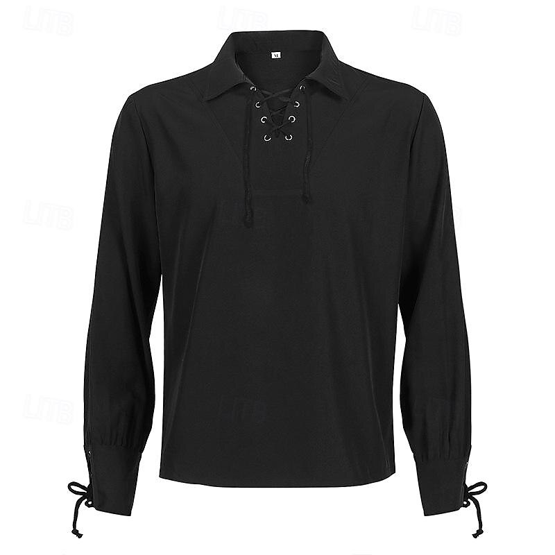 Medieval Renaissance 17th Century Blouse / Shirt Waist Belt Pirate Viking Fancy Dress Men's Celtic Pirate Halloween Carnival Masquerade Performance LARP Ren Faire Adults' Shirt Waist Belt4