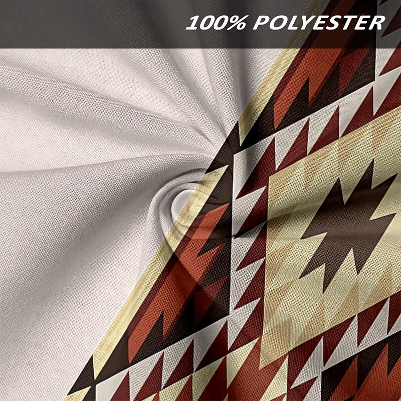 Men's Tribal Shirt Western Shirt Long Sleeve Western Style Tribal Summer Spring Fall Shirt Collar Brown3