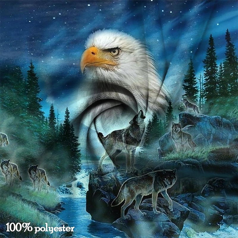 Men's Wolf Eagle T Shirt Short Sleeve T shirt 3D Print Shirt Sports Fashion Daily Street Casual Blue Summer Spring Clothing Apparel S M L XL 2XL 3XL3