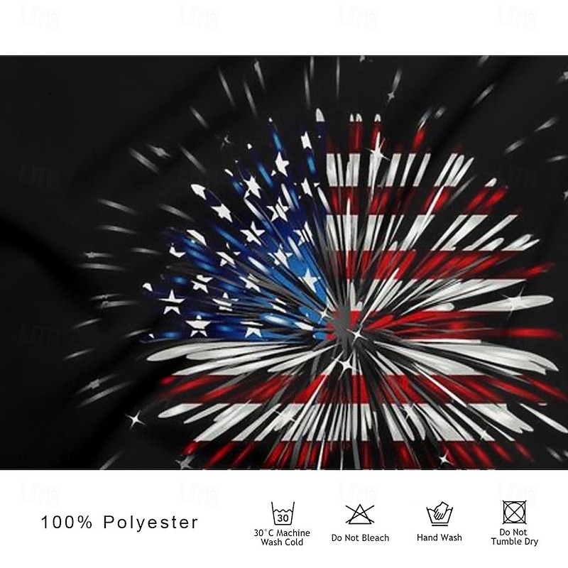 American Independence Day Men's American Flag Veterans Polo Shirts Golf Shirt Short Sleeve Polo Shirts Collared Shirts Streetwear Vacation Wear Party Outfits Buttons 3D Print Spring & Summer Black3