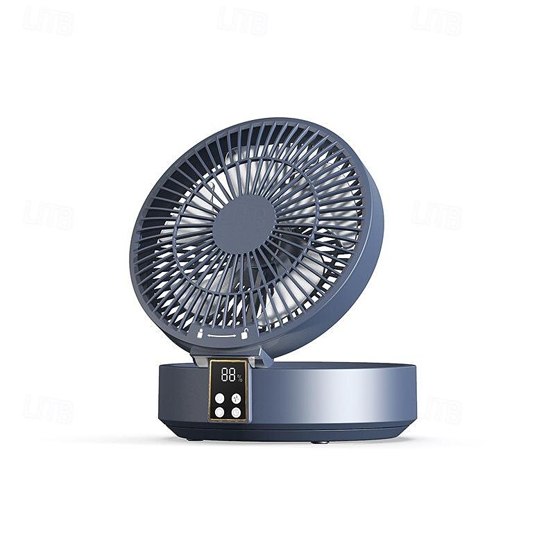 Desktop Fan with Remote, Portable Rechargeable LED Light Fan Air Cooler Mini Desk USB Fan with 3 Speeds, 120 Degree Rotation, Quiet Operation, Great for Bedfroom, Kids Room, Study Room3