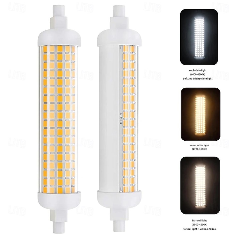 1/2pcs R7S LED Bulb High-Brightness 108LEDs No flicker 118MM LED Double-ended Lamp Replacement Metal Halide Solar Tube 85-265V3
