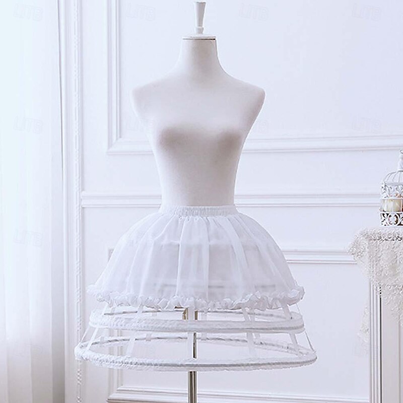 Cosplay Lolita Knee Length Petticoat Hoop Skirt Tutu Under Skirt Princess Fancy Dress Women's Masquerade Party Bachelorette Party Adults' Petticoat3