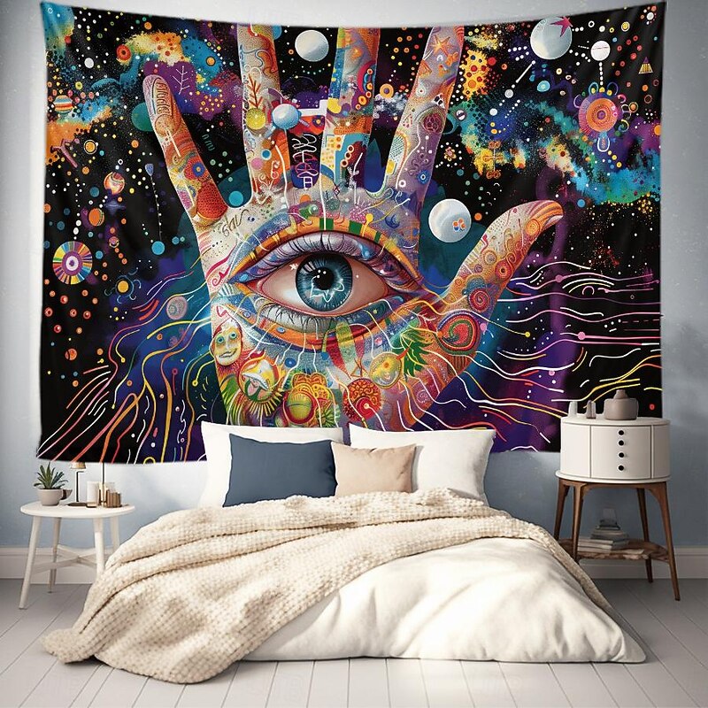 Fantasy Trippy Eye Graffiti Hanging Tapestry Wall Art Large Tapestry Mural Decor Photograph Backdrop Blanket Curtain Home Bedroom Living Room Decoration4