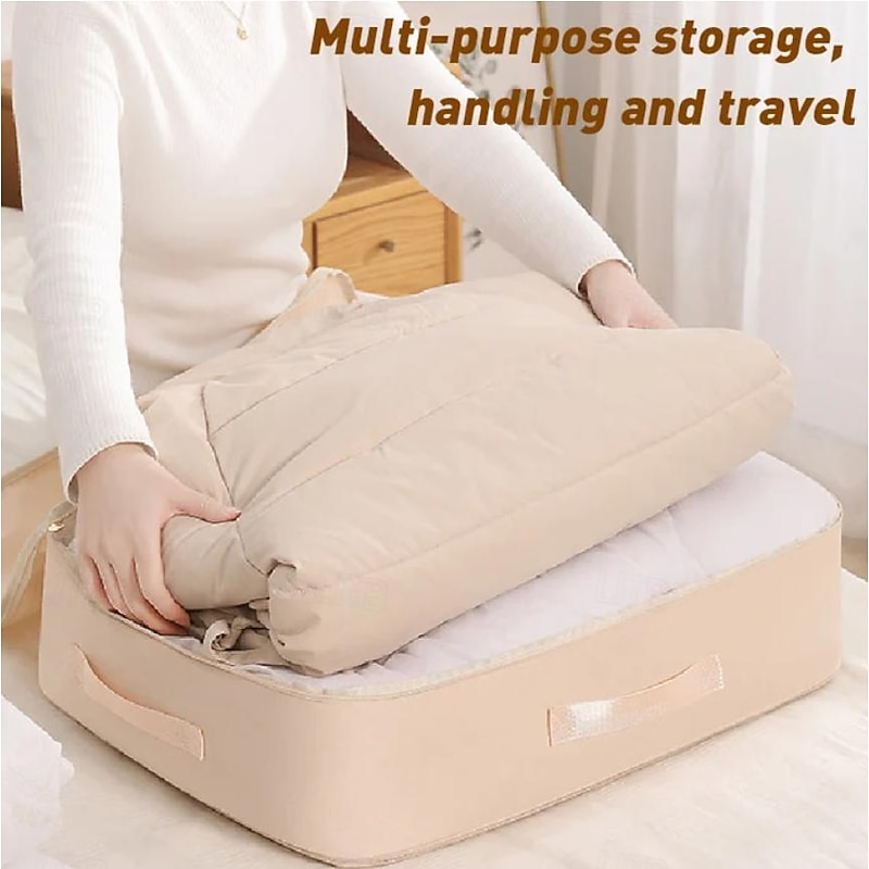Comforter Storage Bags Ultra Space Saving Self Compression Organizer, Storage Bags for Blankets,Comforters, ClothesHeavy Duty Moving Bags, Storage Tote for Space Saving2