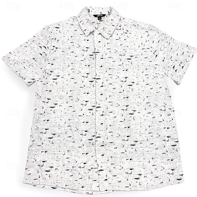 Men's  Shirt Solid Color Comfortable Business Casual Short Sleeve Sports & Outdoor Casual Daily Summer Turndown White Viscose Fabric3