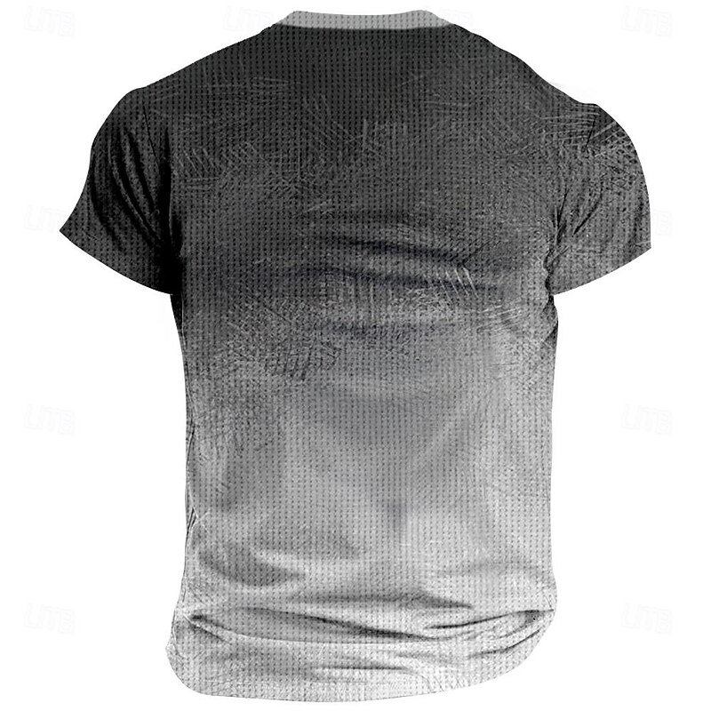 Men's Ombre Graphic T Shirt Short Sleeve T shirt 3D Print Crew Neck Shirt Sports Fashion Daily Vacation Party Street Dark Gray Summer Spring Clothing Apparel S M L XL 2XL 3XL2