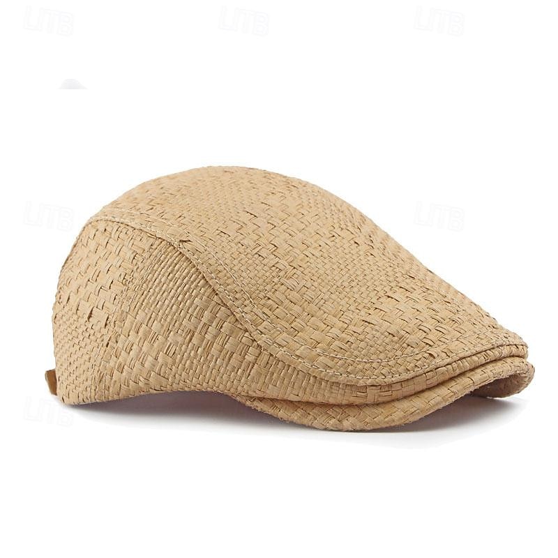 Men's Flat Cap Ascot Hat Newsboy Hat Camel Brown Polyester Fashion Casual Street Daily Plain Adjustable Sunscreen Breathable3