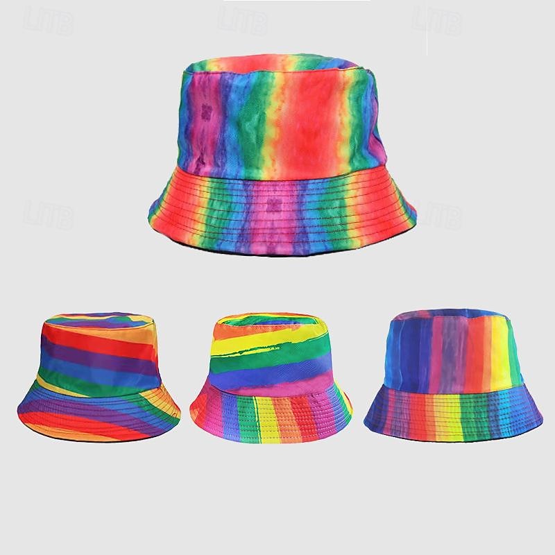 Rainbow Halloween Hat LGBT LGBTQ Gay Lesbian Adults' Men's Women's Masquerade Pride Parade Pride Month Easy Halloween Costumes Dress Up2